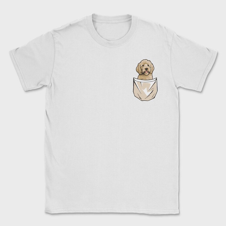 Golden Doodle Pocket, Tricou Barbati (Unisex)