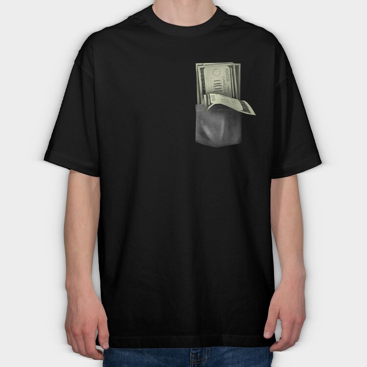 Realistic Money Pocket, Tricou Oversize Barbati (Unisex)