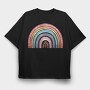 Boho Rainbow Symphony, Tricou Oversize Barbati (Unisex)