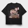 Books Flowers Spring, Tricou Oversize Barbati (Unisex)