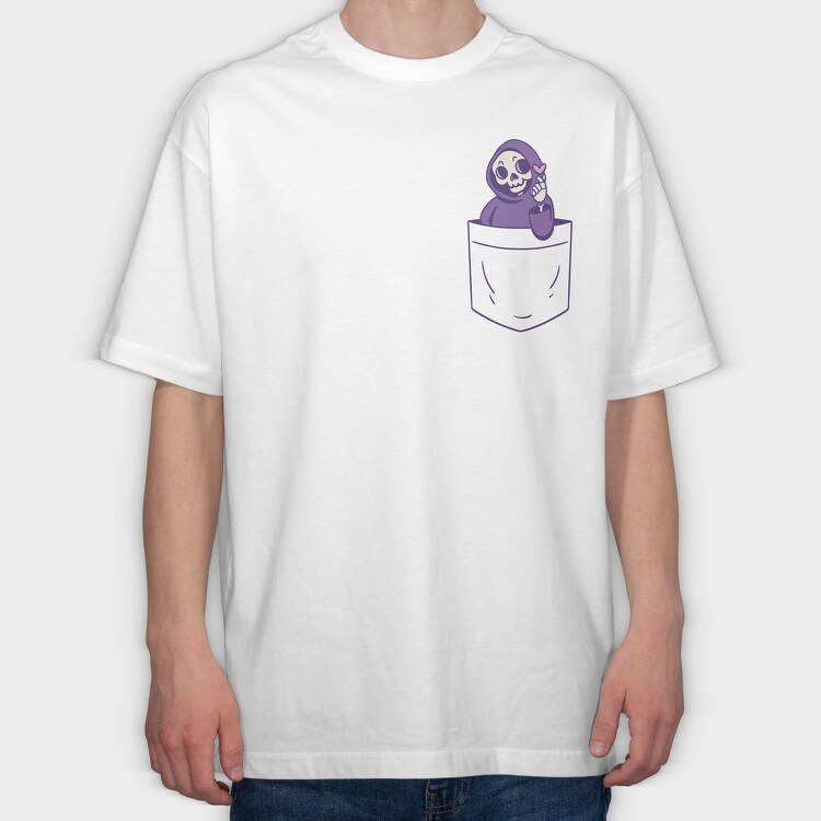 Grim Reaper Pocket Love, Tricou Oversize Barbati (Unisex)