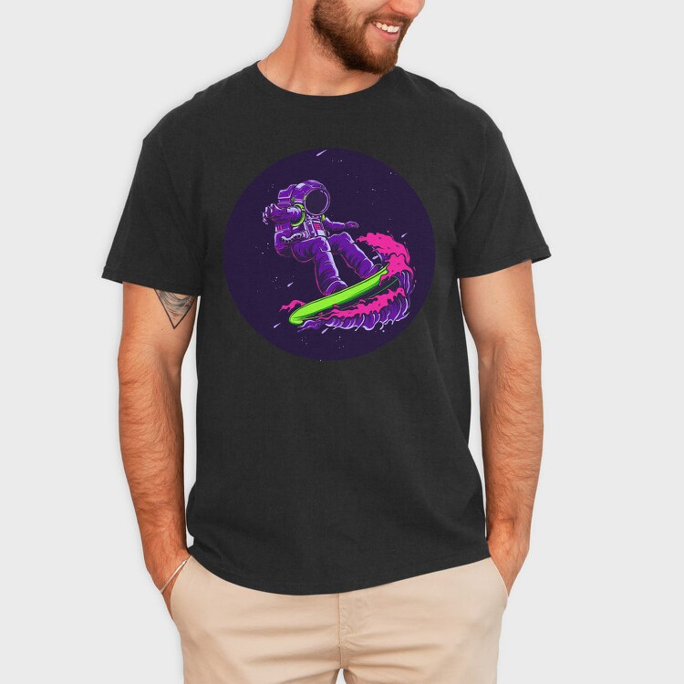 Space Surf Astronaut, Tricou Barbati (Unisex)