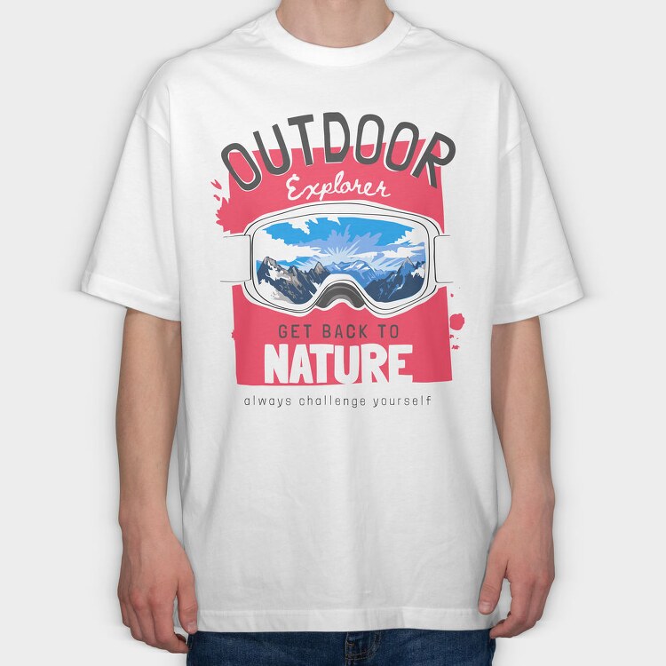 Outdoor Explorer Goggles, Tricou Oversize Barbati (Unisex)