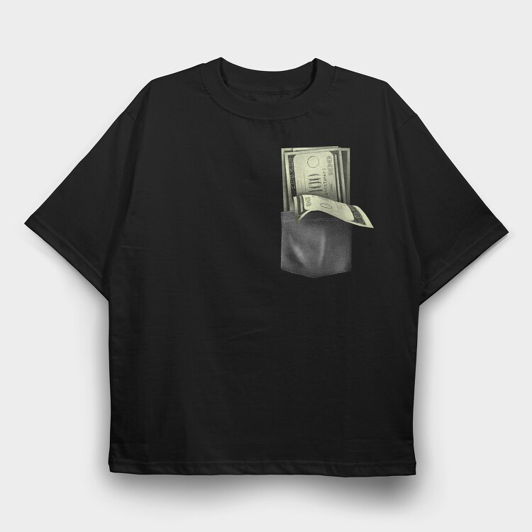 Realistic Money Pocket, Tricou Oversize Barbati (Unisex)