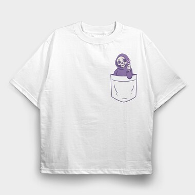 Grim Reaper Pocket Love, Tricou Oversize Barbati (Unisex)