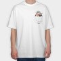 Cute Penguin In Pocket Coffee, Tricou Oversize Barbati (Unisex)