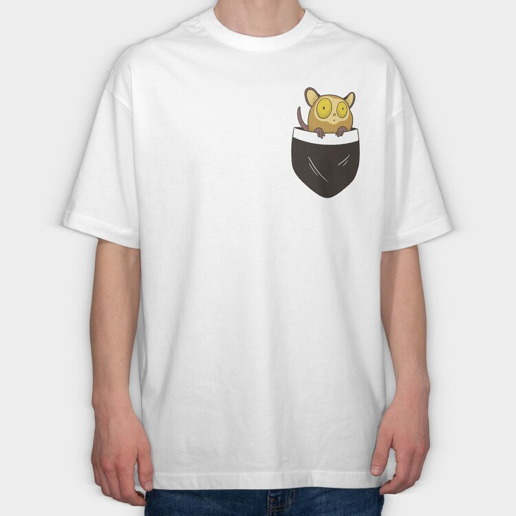 Tarsier Pocket, Tricou Oversize Barbati (Unisex)