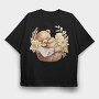 Boho Teddy Basket, Tricou Oversize Barbati (Unisex)