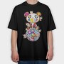 Panda Pop Art Blooms, Tricou Oversize Barbati (Unisex)
