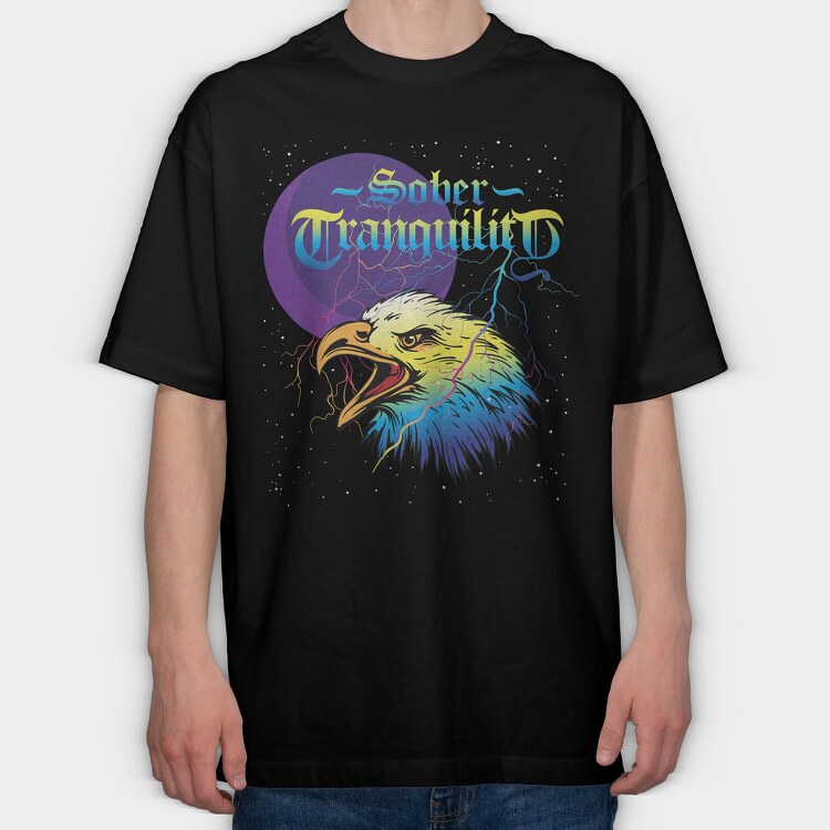 Eagle Moon Tranquility, Tricou Oversize Barbati (Unisex)