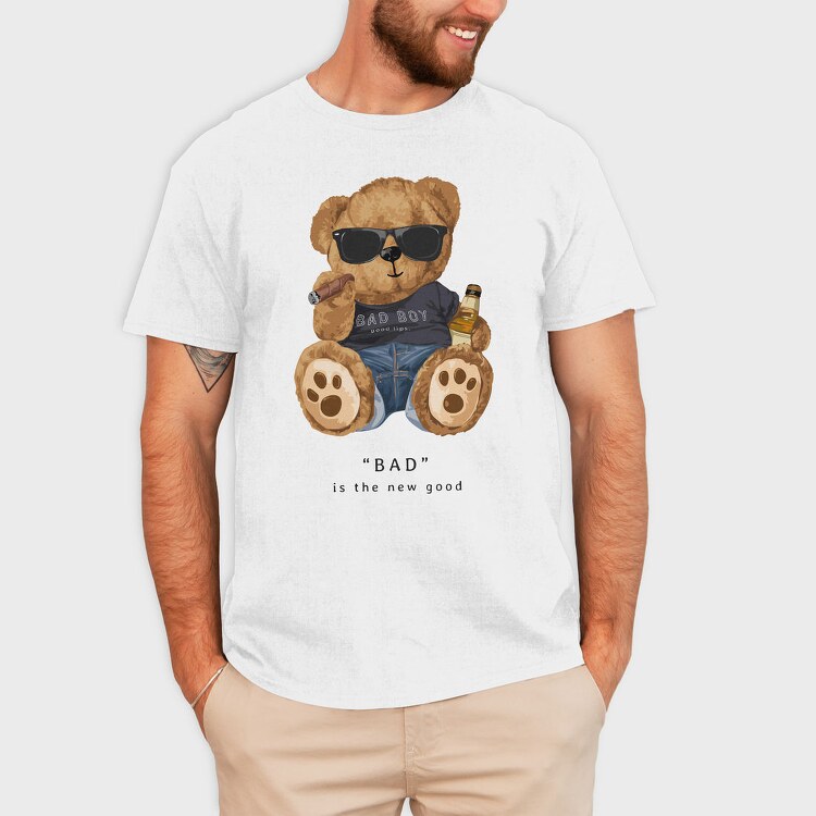 Bad Boy Bear Vibes, Tricou Barbati (Unisex)