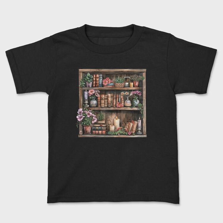 Books Shelves Flowers, Tricou Copii