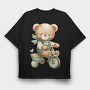 Boho Teddy Bike, Tricou Oversize Barbati (Unisex)