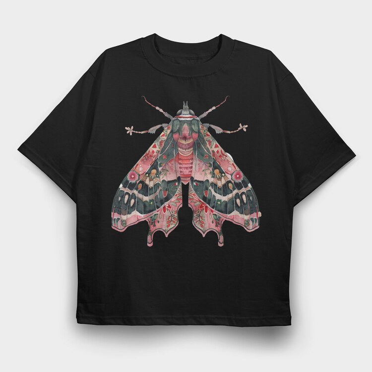 Boho Moth Clipart, Tricou Oversize Barbati (Unisex)
