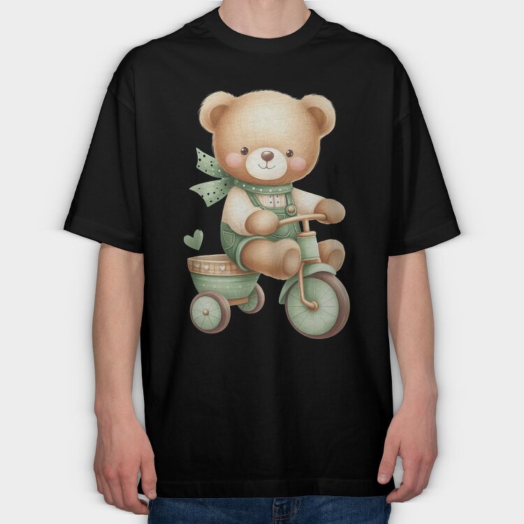 Boho Teddy Bike, Tricou Oversize Barbati (Unisex)