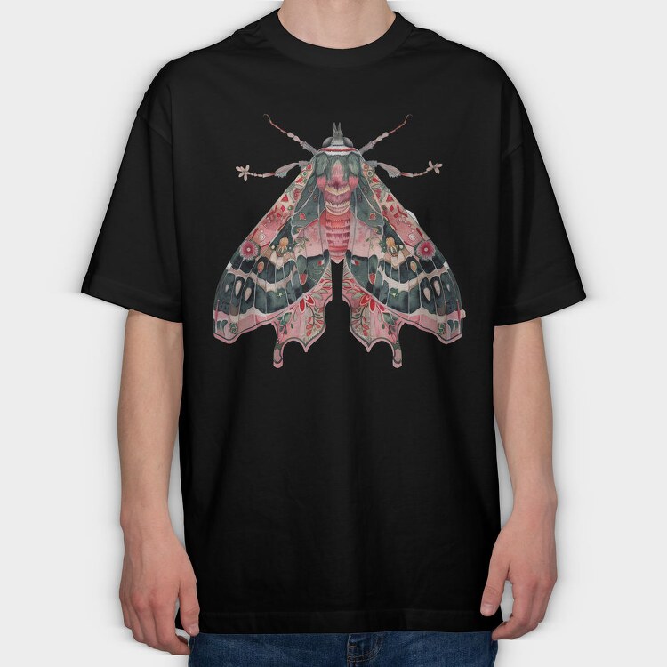 Boho Moth Clipart, Tricou Oversize Barbati (Unisex)