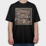 Books Shelves Flowers, Tricou Oversize Barbati (Unisex)