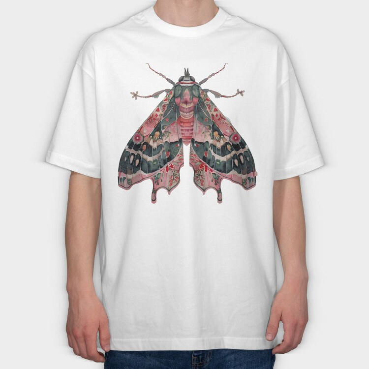 Boho Moth Clipart, Tricou Oversize Barbati (Unisex)