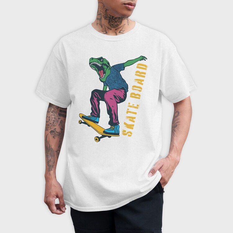 Dino Skate Vibes, Tricou Barbati (Unisex)
