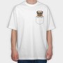 Dog in a Pocket, Tricou Oversize Barbati (Unisex)