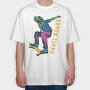 Dino Skate Vibes, Tricou Oversize Barbati (Unisex)