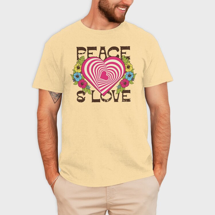 Peace Love Swirls, Tricou Barbati (Unisex)