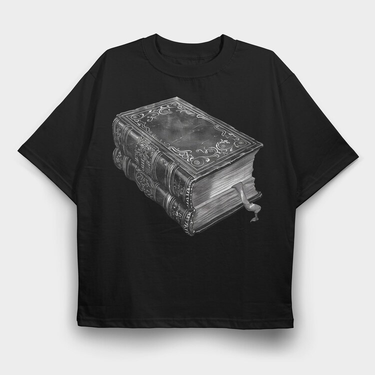 Book Stack Gothic, Tricou Oversize Barbati (Unisex)