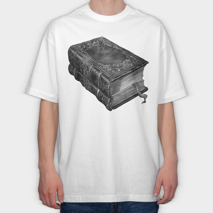 Book Stack Gothic, Tricou Oversize Barbati (Unisex)