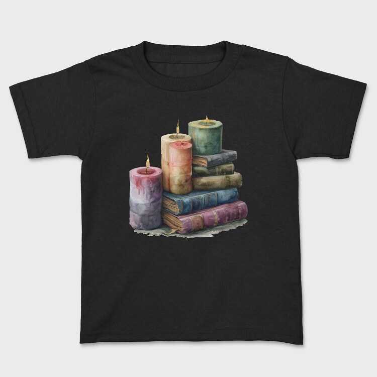 Books Stack Candles, Tricou Copii