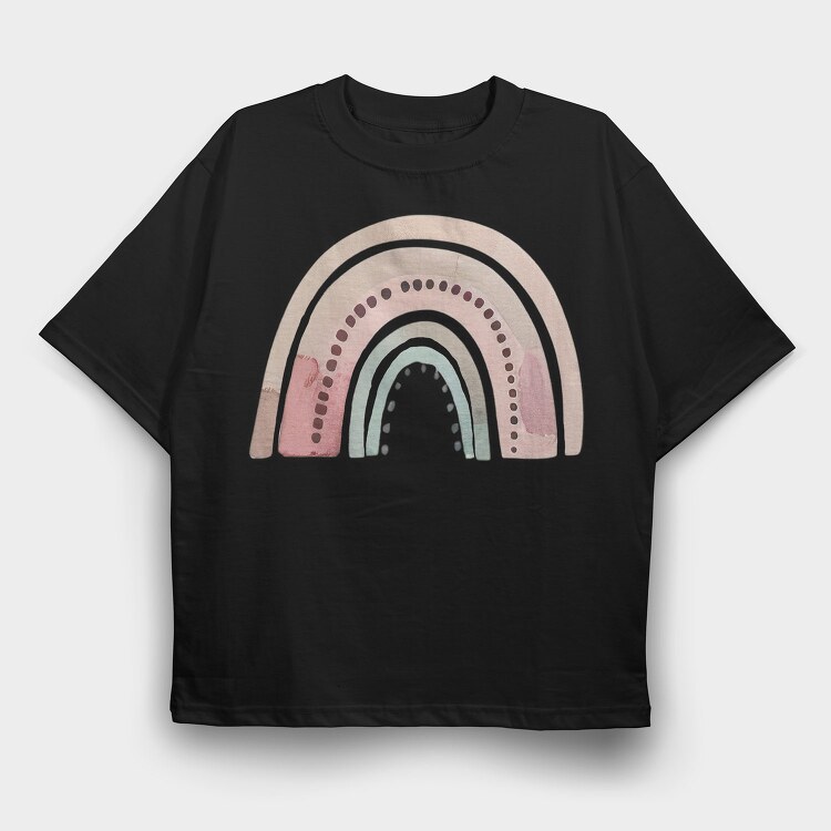 Boho Pastel Rainbow, Tricou Oversize Barbati (Unisex)