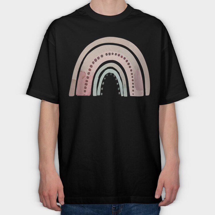 Boho Pastel Rainbow, Tricou Oversize Barbati (Unisex)