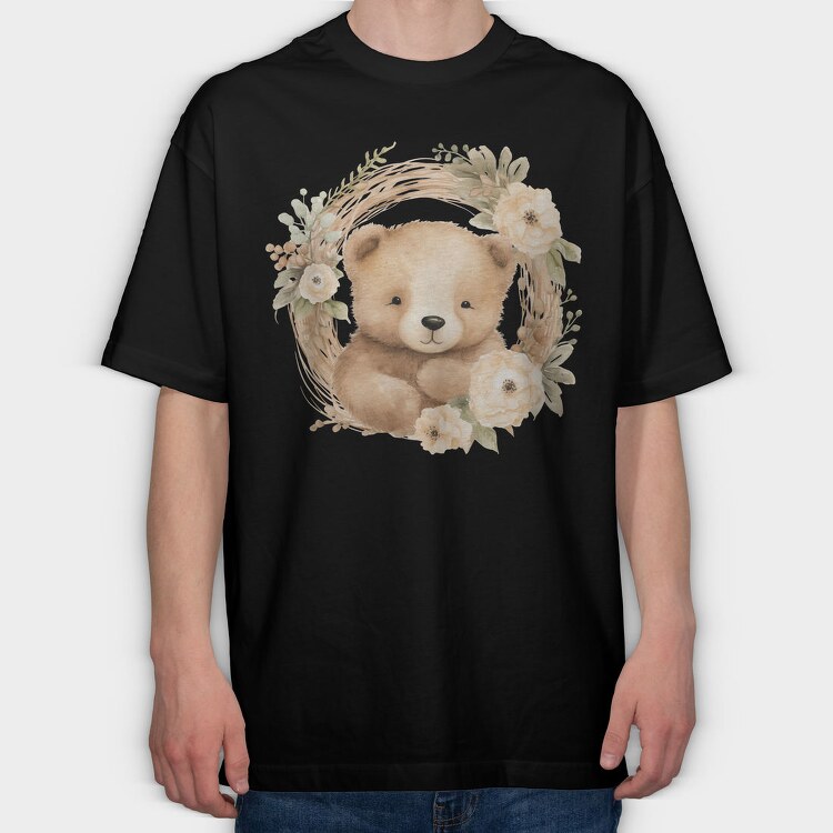 Boho Teddy Flower, Tricou Oversize Barbati (Unisex)