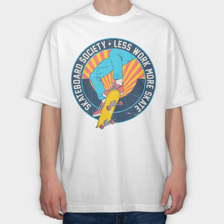 Skate Society Vibes, Tricou Oversize Barbati (Unisex)