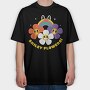 Flower Power Smiley, Tricou Oversize Barbati (Unisex)