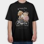 Bicycle Bears Ride, Tricou Oversize Barbati (Unisex)