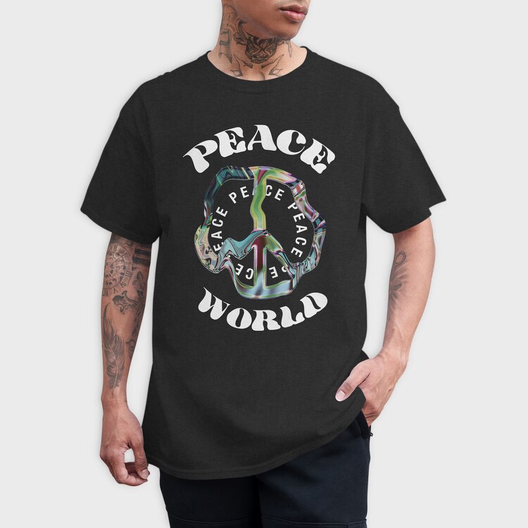 Peace World Vibes, Tricou Barbati (Unisex)