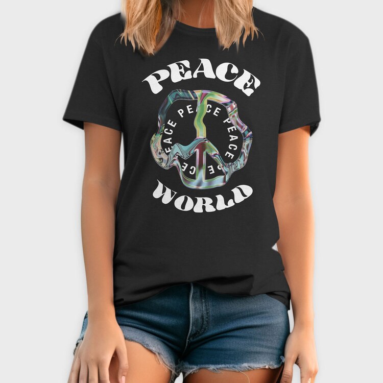 Peace World Vibes, Tricou Barbati (Unisex)