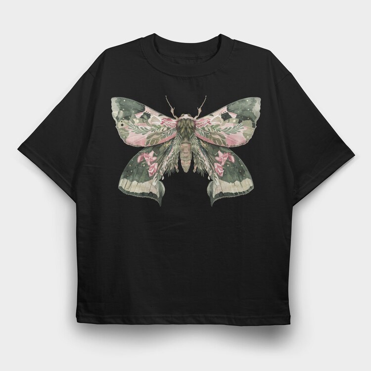 Boho Moon Blossom, Tricou Oversize Barbati (Unisex)
