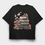 Books Stack Fall, Tricou Oversize Barbati (Unisex)