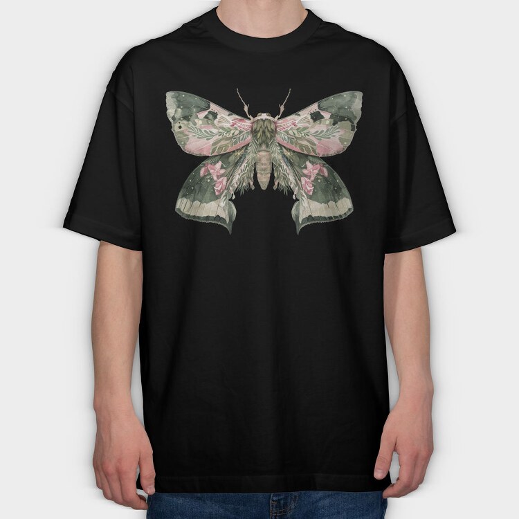 Boho Moon Blossom, Tricou Oversize Barbati (Unisex)