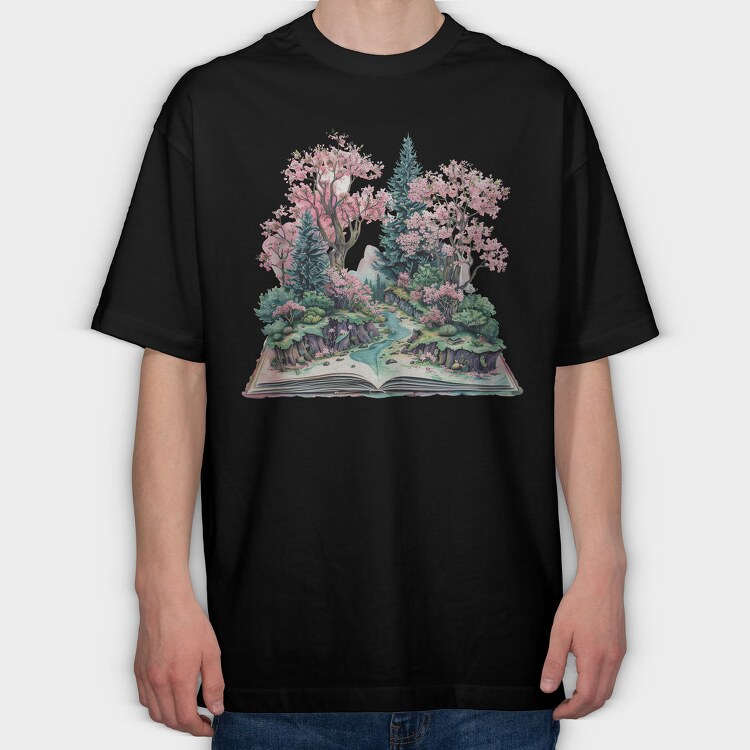 Book World Flowers, Tricou Oversize Barbati (Unisex)