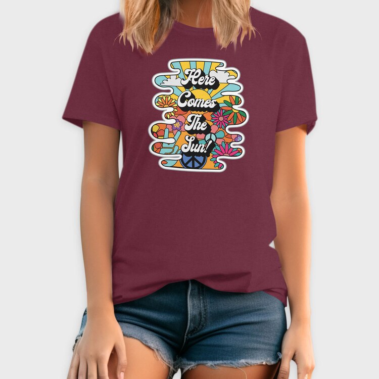 Sunny Vibes Floral Peace, Tricou Barbati (Unisex)