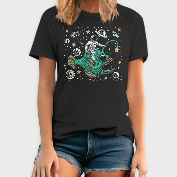 Astronaut Fish Space Ride, Tricou Barbati (Unisex)