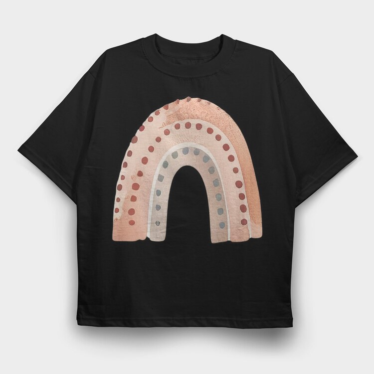 Boho Rainbow Clip, Tricou Oversize Barbati (Unisex)