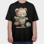 Boho Teddy Football, Tricou Oversize Barbati (Unisex)