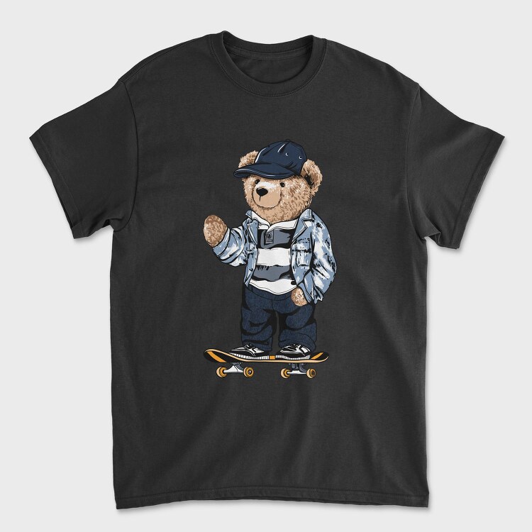 Skateboarding Teddy Bear, Tricou Barbati (Unisex)