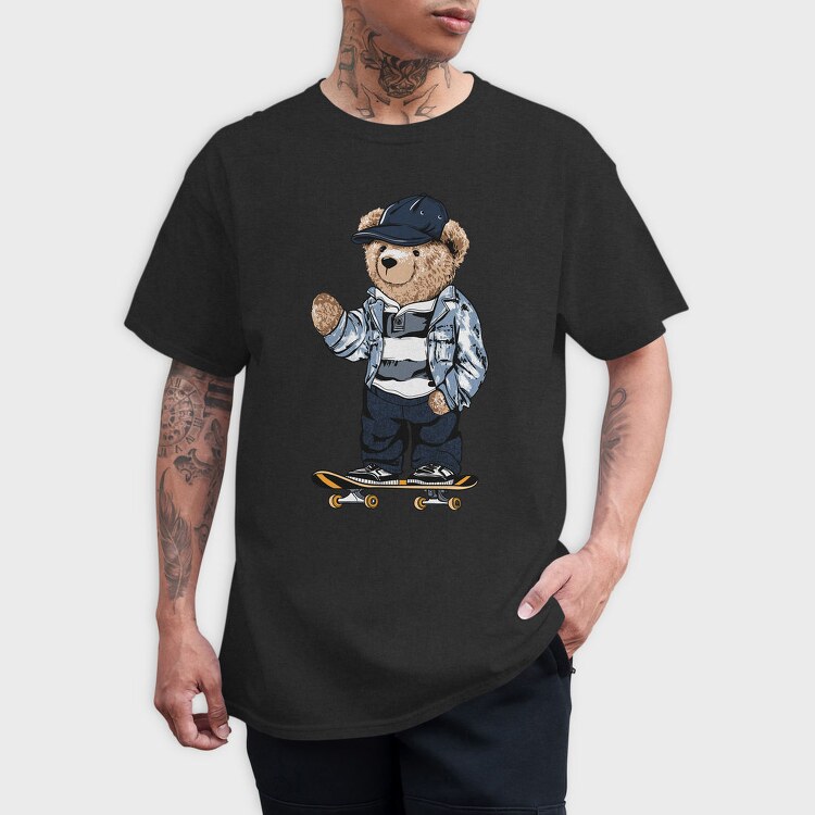 Skateboarding Teddy Bear, Tricou Barbati (Unisex)