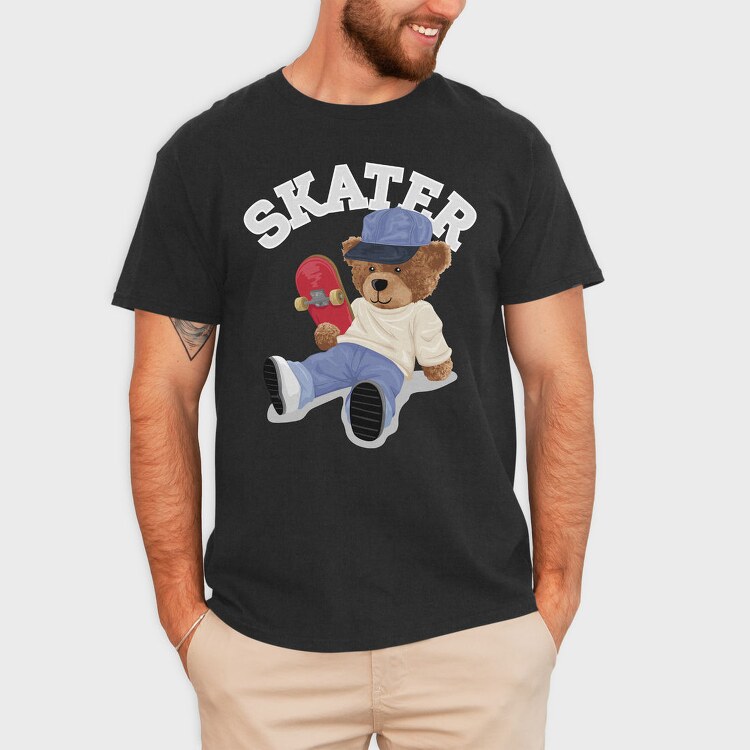 Skater Bear Vibes, Tricou Barbati (Unisex)
