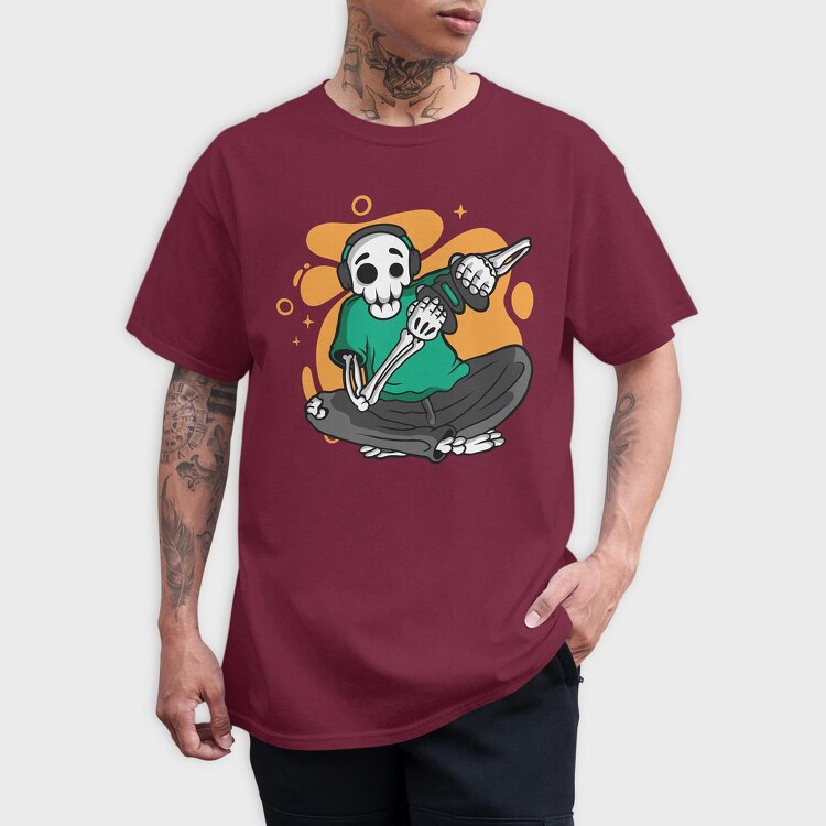 Gamer Skeleton, Tricou Barbati (Unisex)