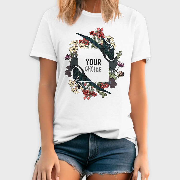 Bird Bloom Frame, Tricou Barbati (Unisex)